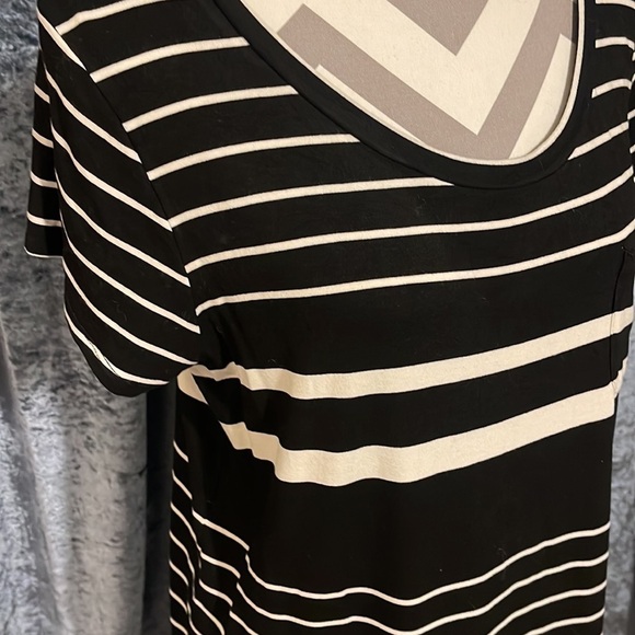 Black & Cream Striped Merona Dress - Size Large - Picture 3 of 7
